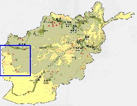 Economico mapa de Afeganistao em ingles