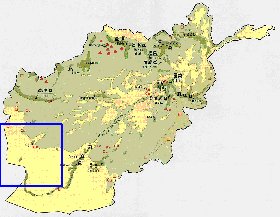 Economico mapa de Afeganistao em ingles