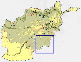 Economico mapa de Afeganistao em ingles