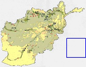 Economico mapa de Afeganistao em ingles