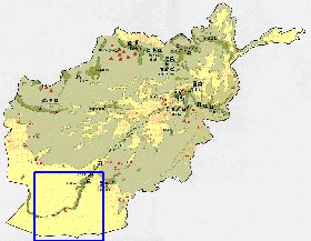 Economico mapa de Afeganistao em ingles