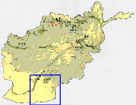 Economico mapa de Afeganistao em ingles