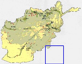 Economico mapa de Afeganistao em ingles