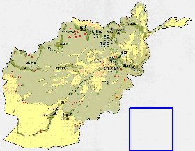 Economico mapa de Afeganistao em ingles