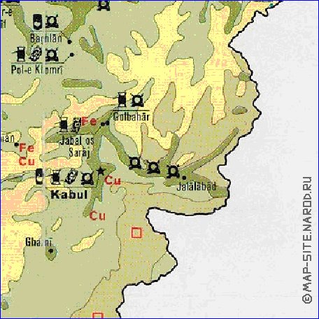 Economique carte de Afghanistan en anglais