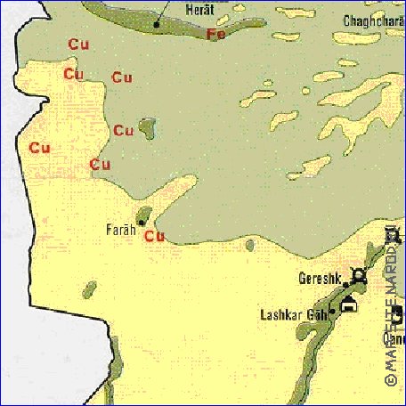 Economico mapa de Afeganistao em ingles