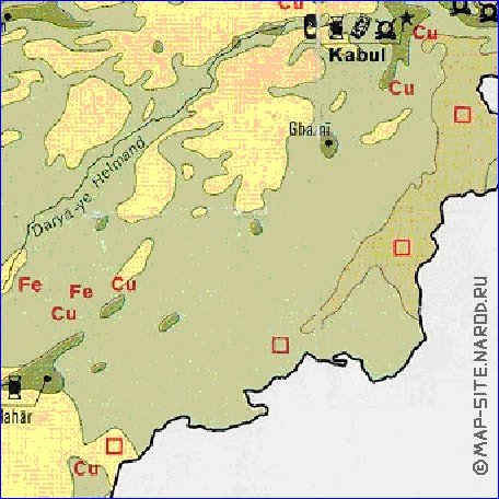 Economique carte de Afghanistan en anglais