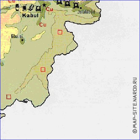 Economique carte de Afghanistan en anglais