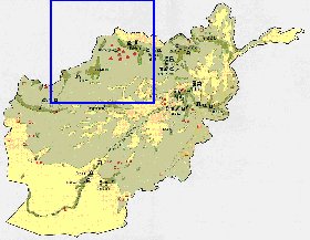 Economico mapa de Afeganistao em ingles