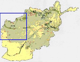 Economico mapa de Afeganistao em ingles
