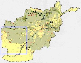 Economico mapa de Afeganistao em ingles