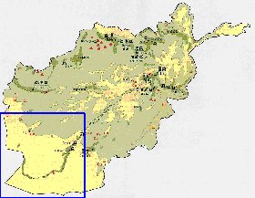 Economico mapa de Afeganistao em ingles