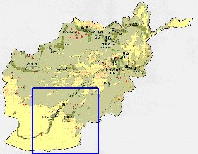 Economico mapa de Afeganistao em ingles