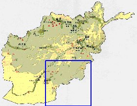 Economico mapa de Afeganistao em ingles