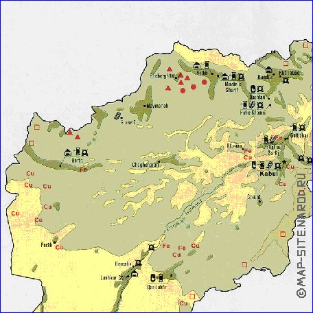 Economique carte de Afghanistan en anglais