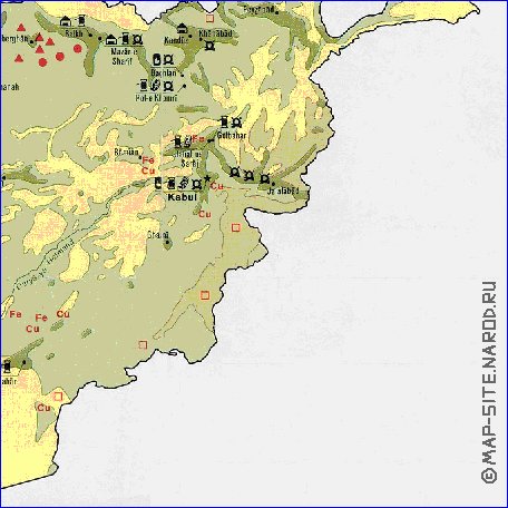 Economique carte de Afghanistan en anglais