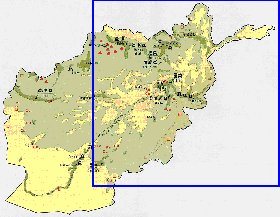 Economico mapa de Afeganistao em ingles