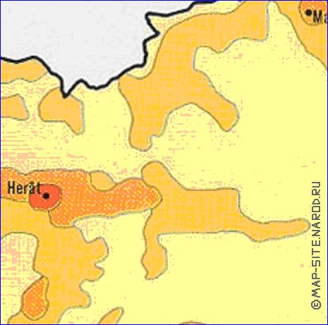 carte de de la densite de population Afghanistan en anglais