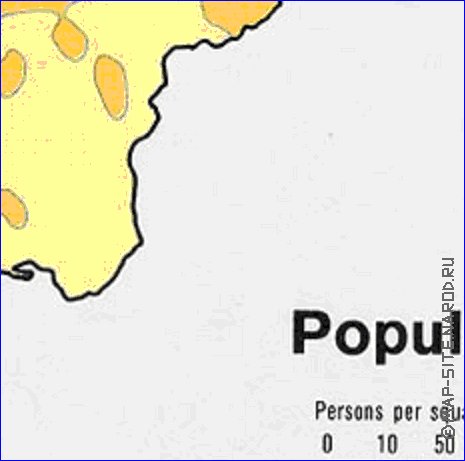 mapa de de densidade populacional Afeganistao em ingles