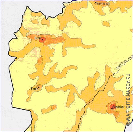 mapa de de densidade populacional Afeganistao em ingles