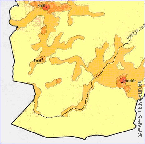 mapa de de densidade populacional Afeganistao em ingles