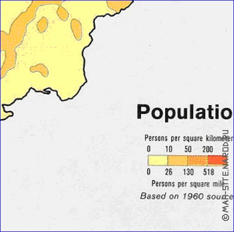 mapa de de densidade populacional Afeganistao em ingles