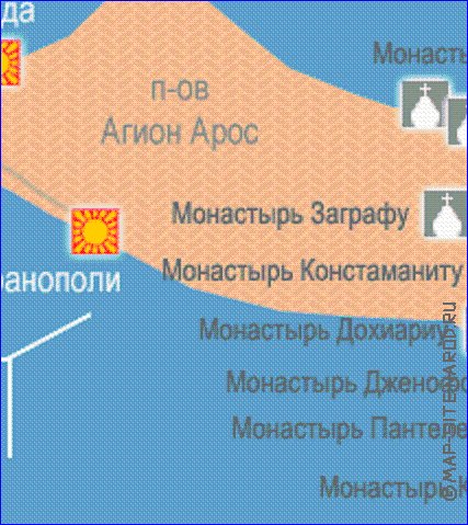 mapa de Monte Athos