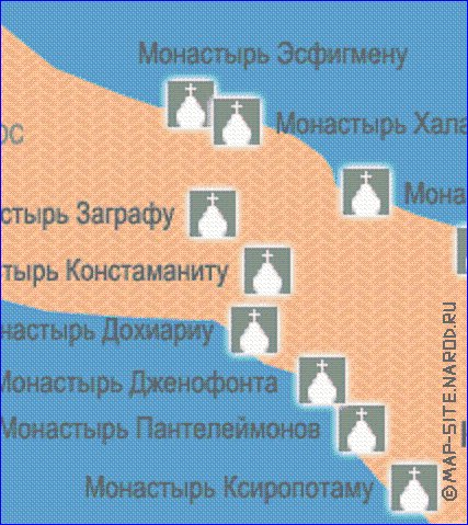 mapa de Monte Athos