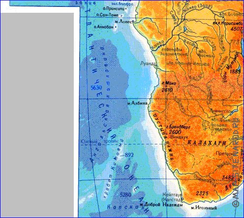 Fisica mapa de Africa