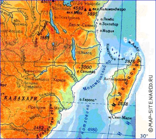 Fisica mapa de Africa