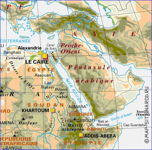 mapa de Africa em frances