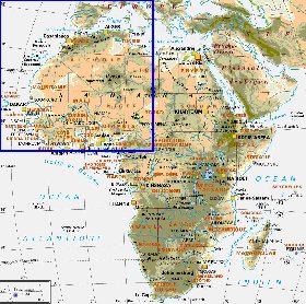 mapa de Africa em frances