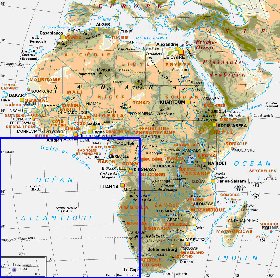 mapa de Africa em frances