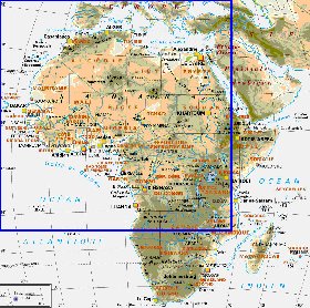 mapa de Africa em frances