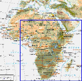 mapa de Africa em frances