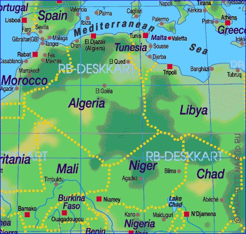 mapa de Africa em alemao