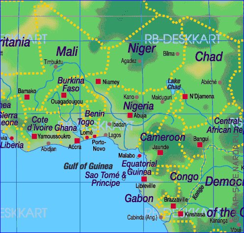 mapa de Africa em alemao