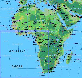 carte de Afrique en allemand