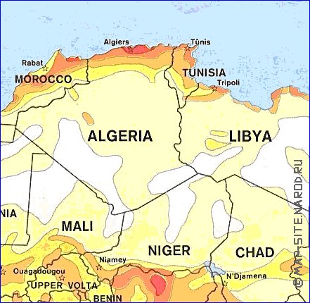 carte de de la densite de population Afrique en anglais