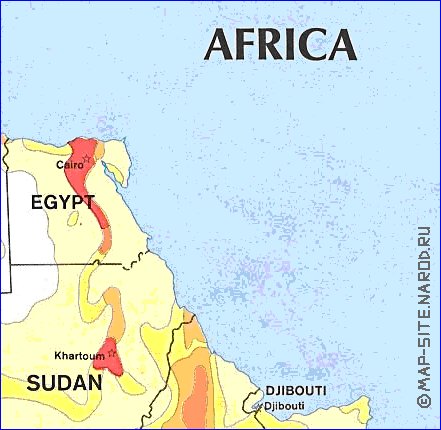 mapa de de densidade populacional Africa em ingles