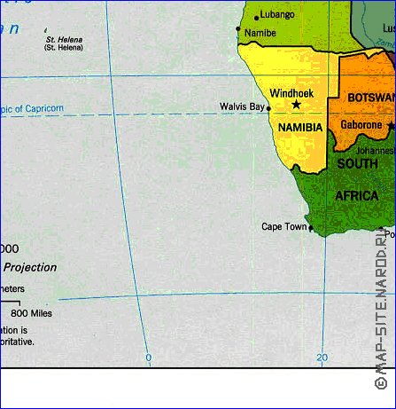 Politique carte de Afrique en anglais