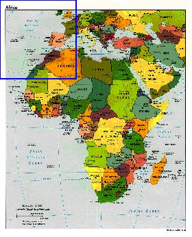 Politique carte de Afrique en anglais