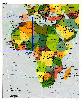 Politique carte de Afrique en anglais
