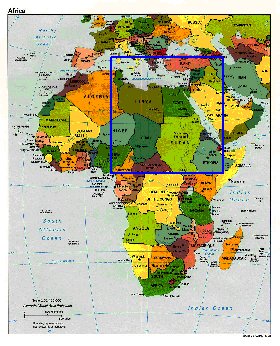 Politique carte de Afrique en anglais