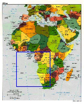 Politique carte de Afrique en anglais