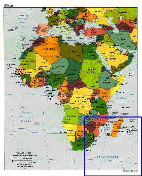 Politico mapa de Africa em ingles