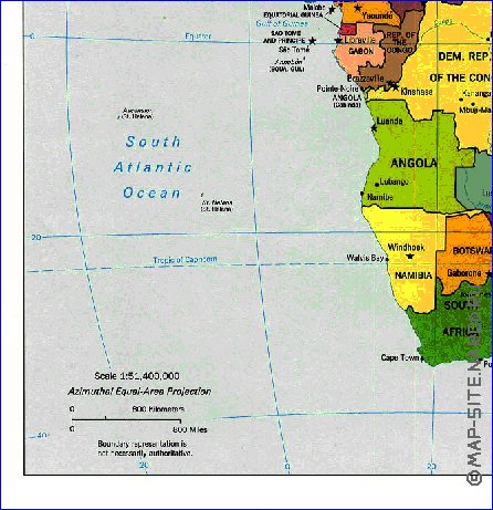 Politique carte de Afrique en anglais