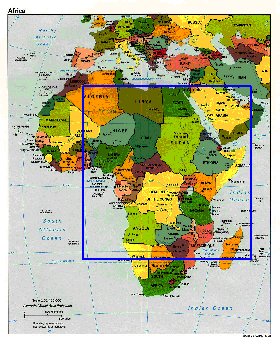 Politique carte de Afrique en anglais