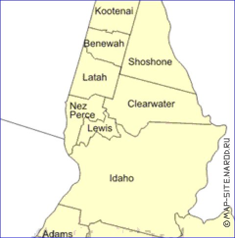 mapa de Idaho