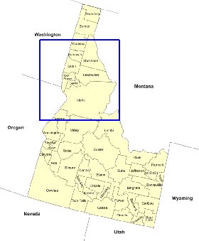 mapa de Idaho